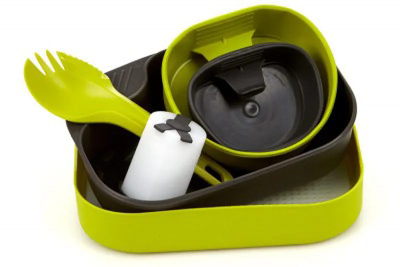 Wildo Camp-A-Box Complete Camping Dinnerware Set Light Blue-1