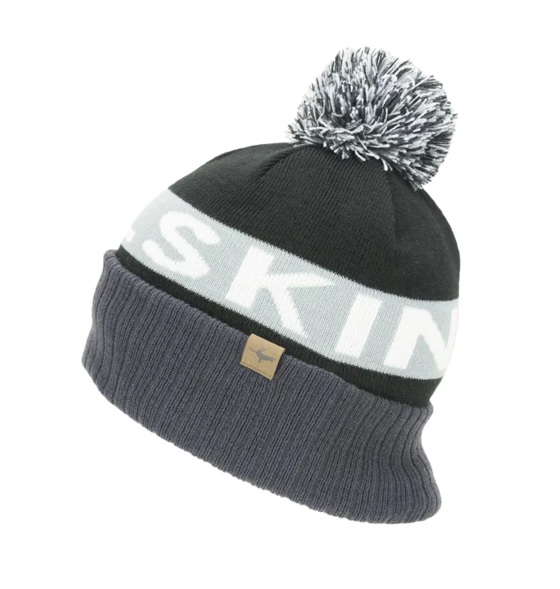 Sealskinz Cold Weather Bobble Hat Black/Grey