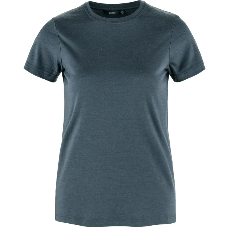 Tierra Women's Wool T-Shirt Denim Blue