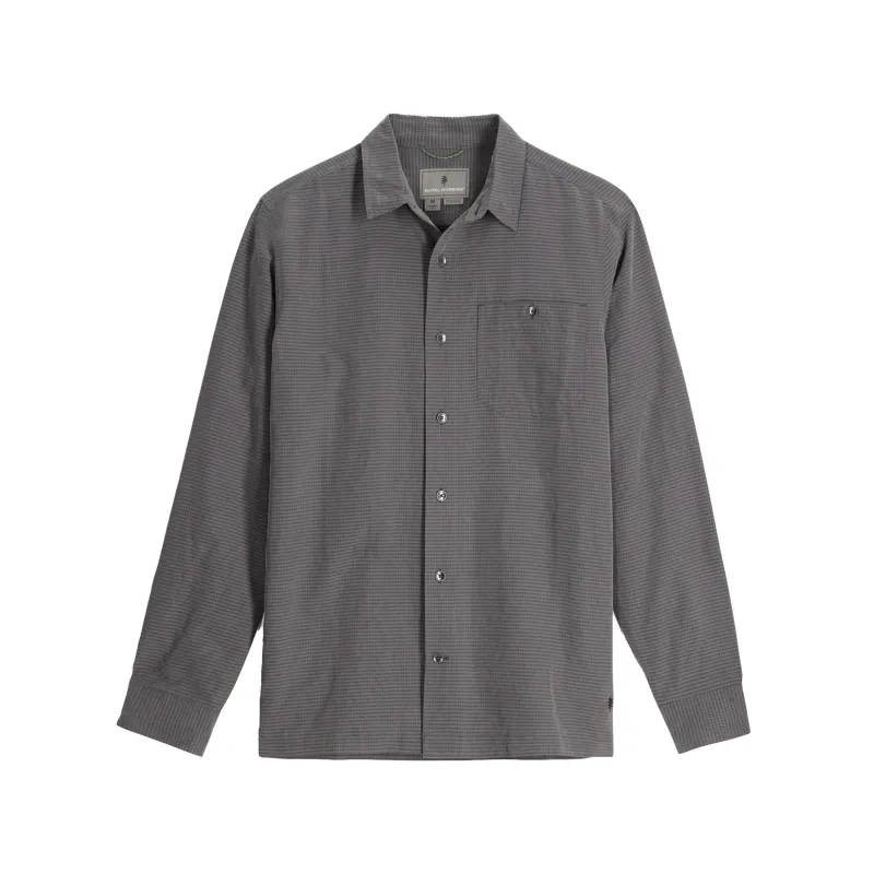 Royal Robbins Men's Mojave Pucker LS Shirt Asphalt