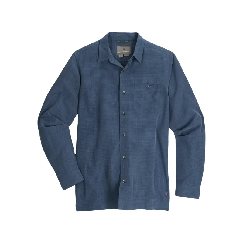 Royal Robbins Men's Mojave Pucker LS Shirt Collins Blue