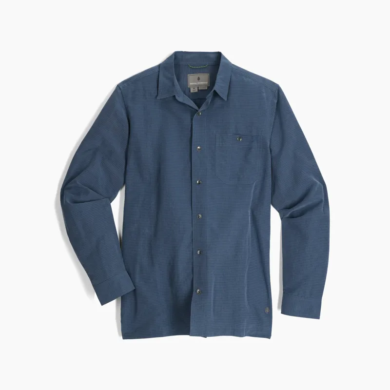 Royal Robbins Men's Mojave Pucker LS Shirt Collins Blue-1