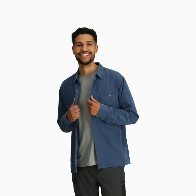 Royal Robbins Men's Mojave Pucker LS Shirt Collins Blue-2