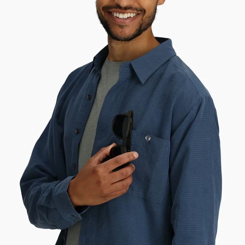 Royal Robbins Men's Mojave Pucker LS Shirt Collins Blue-4