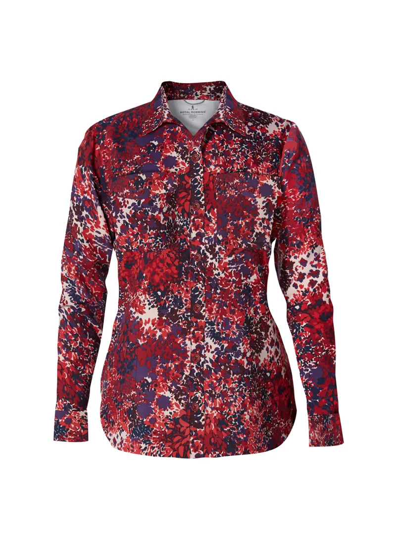 Royal Robbins Womens Bug Barrier Expedition LS Scarlet