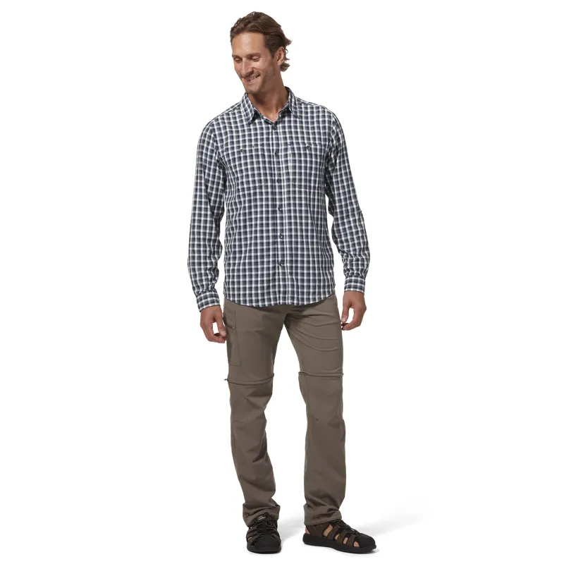 Royal Robbins Mens Bug Barrier Vista Dry Plaid LS Navy-2