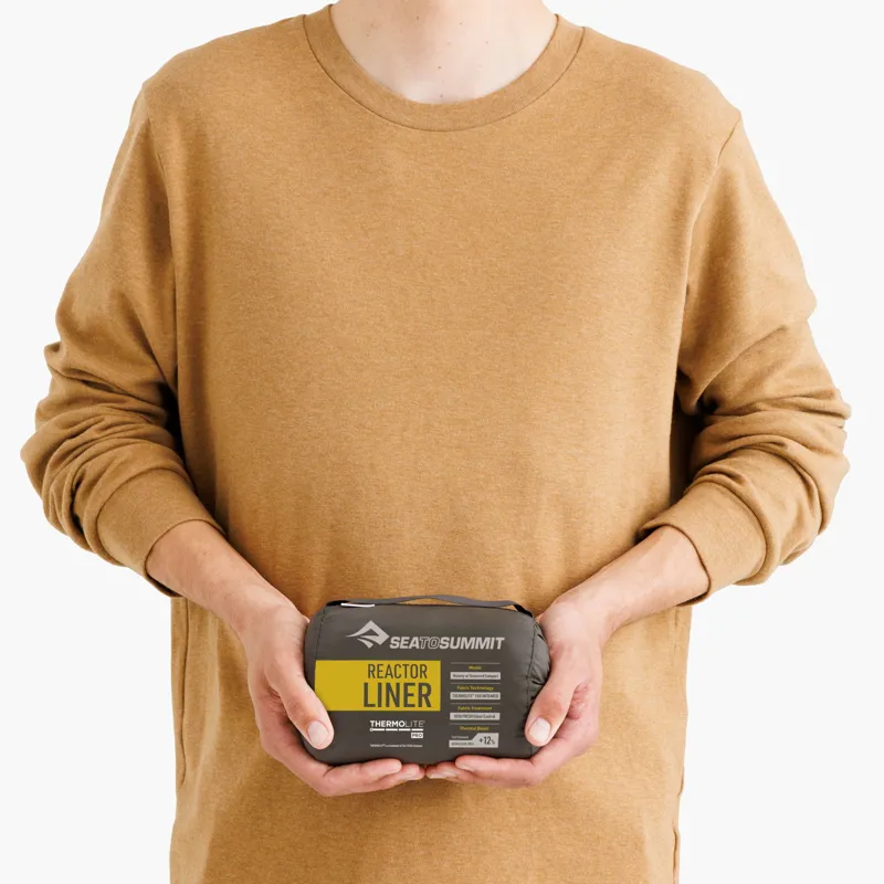 Sea to Summit Reactor Sleeping Bag Liner with Drawcord Mummy Yellow-2