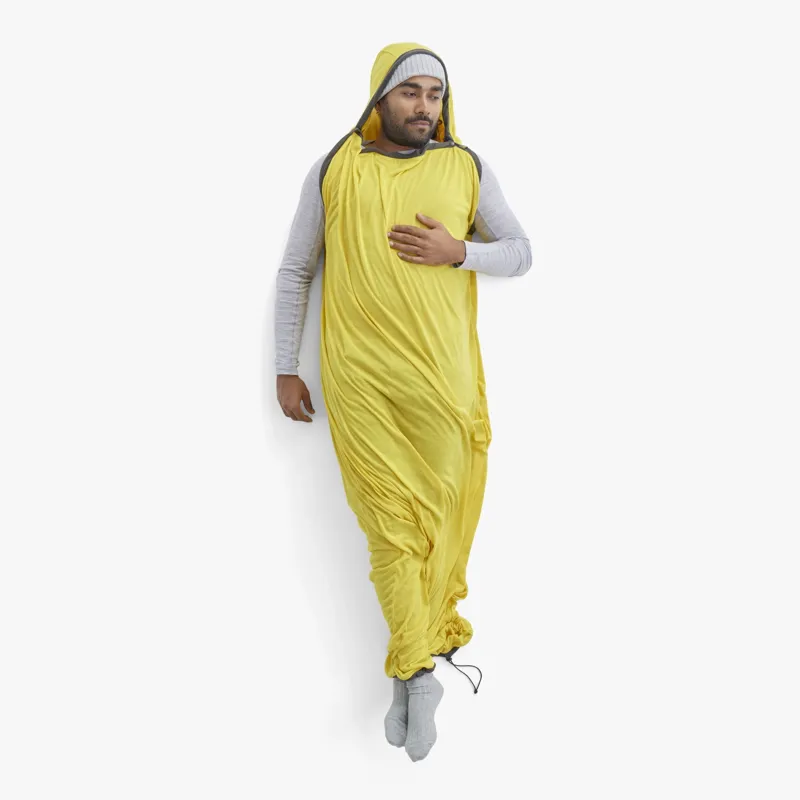 Sea to Summit Reactor Sleeping Bag Liner with Drawcord Mummy Yellow-1