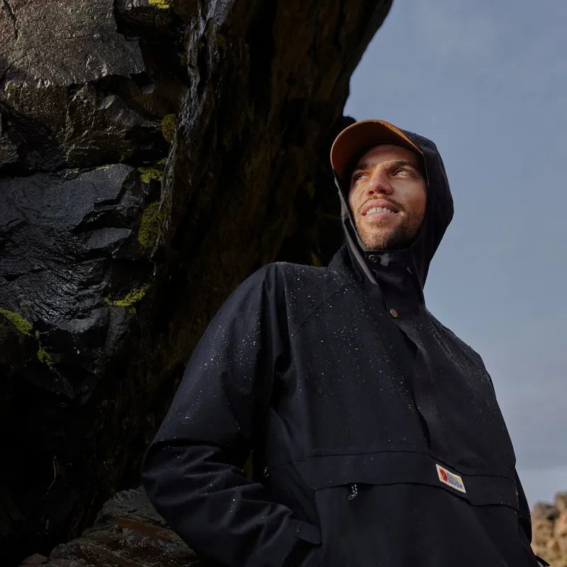 Fjallraven Mens Vardag Hydratic Anorak Dark Navy/ Flame Orange-13