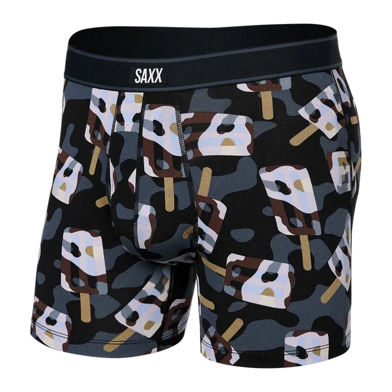Saxx Men's  Daytripper Boxer Brief Fly Camo Coolers Black