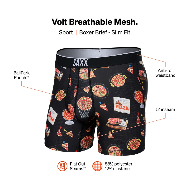 Saxx Men's Volt Breathable Mesh Boxer Brief Pizza-2