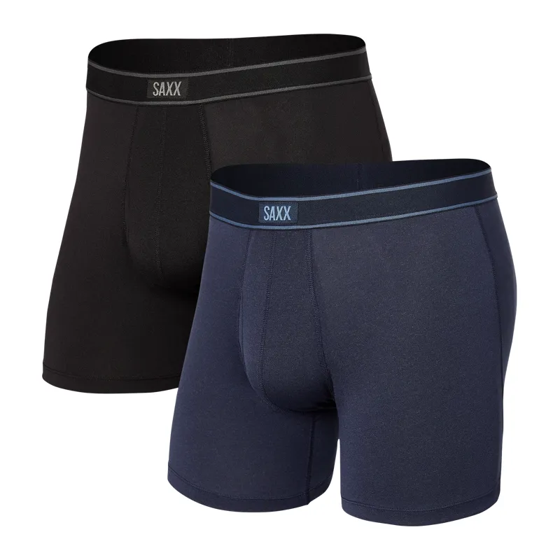 Saxx Men's Daytripper Boxer Brief Fly 2pk Black / Blue Hthr