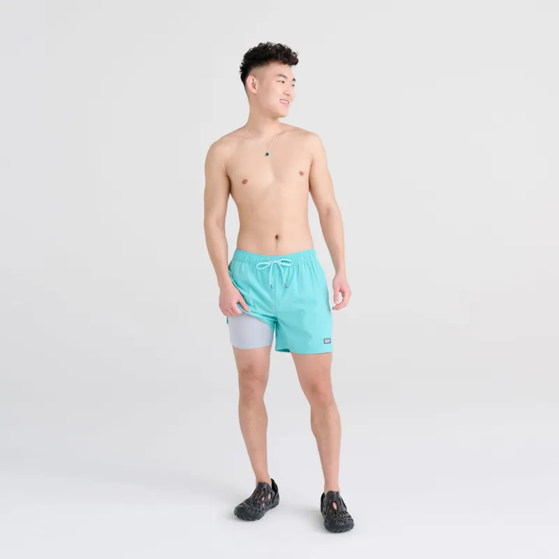 Saxx Oh Buoy 2in1 7inch Volley Shorts Turquoise-2