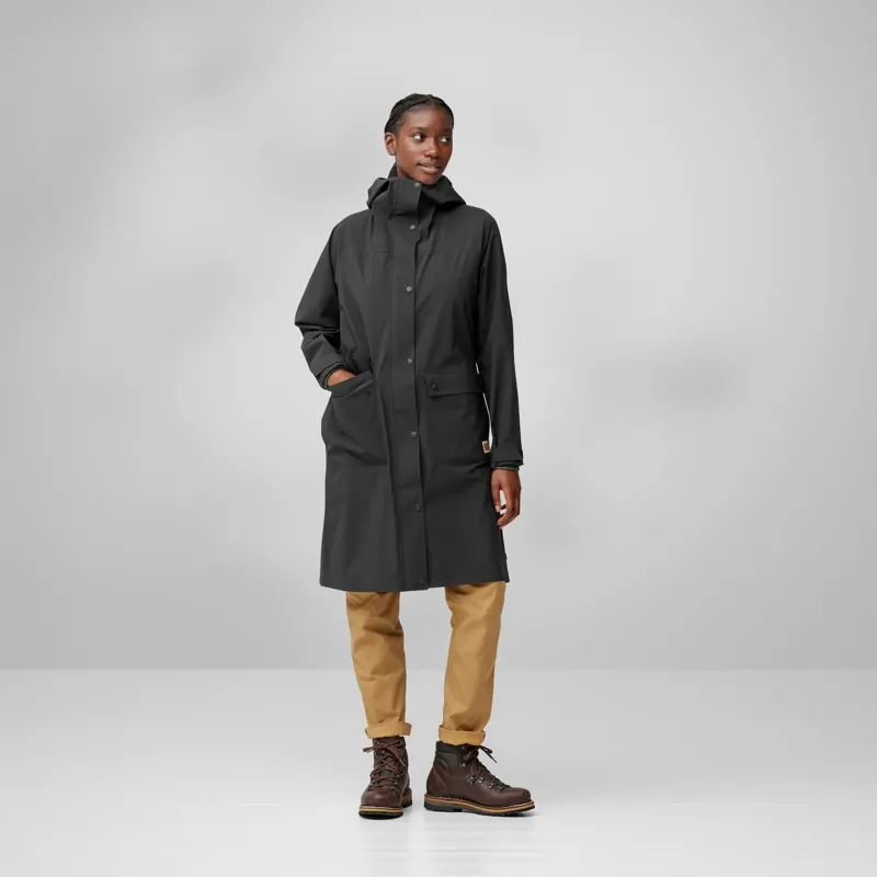 Fjallraven Womens Vardag Rain Parka Black-2