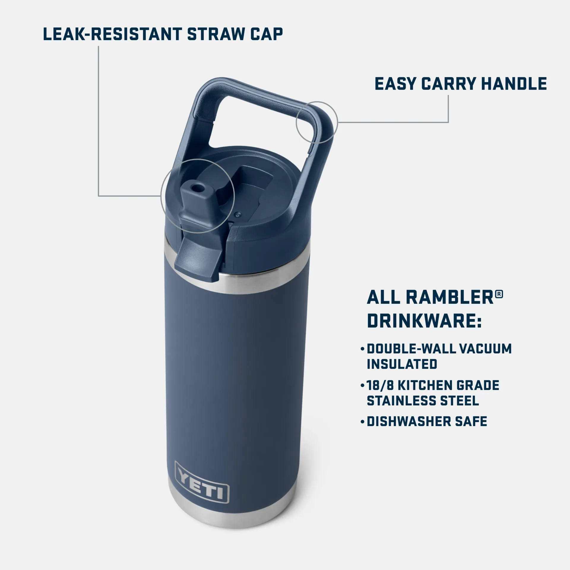YETI Rambler 18oz Straw Bottle King Crab Orange