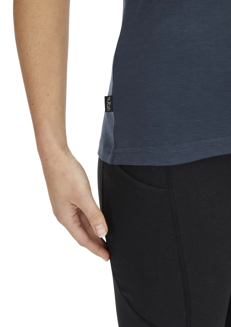 Rab Women's Crimp Logo Tee Tempest Blue-6