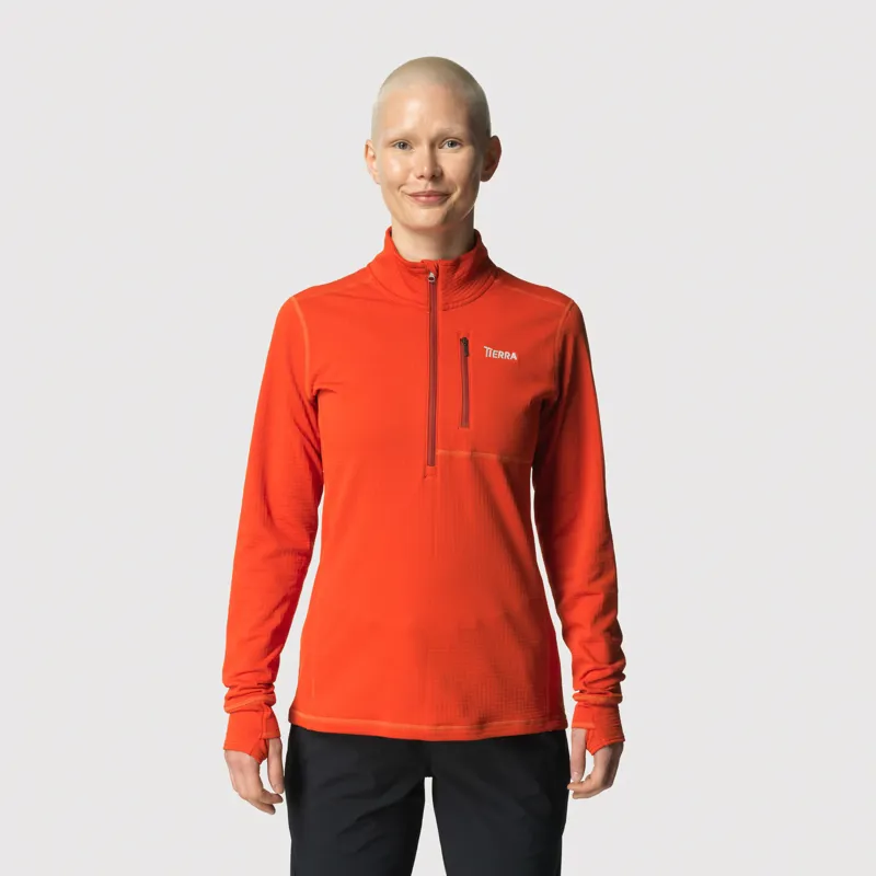 Tierra Women's Nallo Half Zip Warm Orange-2